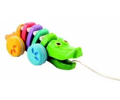 PlanToys lavinamoji priemonė - žaislas Įvairiaspalvis šokantis aligatorius (PT1416)