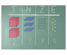 TimeTEX Magnetinis demonstracinis dešimtainės sistemos skaičiavimo tinklelio rinkinys, 54 vnt. dėžutėje (TT93800)
