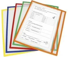 TimeTEX Mokymosi ir susidėjimo A4 įmautės su spalvotais kraštais, šoninis įdėjimas, 10 vnt. (TT64334)