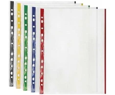 TimeTEX Plastikinės įmautės su dvejomis spalvotomis juostelėmis, 50 vnt. (TT64329)