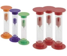 Timetex Smėlio laikrodžių rinkinys, 3 vnt., vienos laiko trukmės, 14.5 x 5 cm (TT6194x)