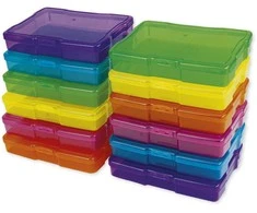 TimeTEX spalvotų, plastikinių dėžučių rinkinys skaidrioje dėžėje, 12+1 vnt. (TT93439)