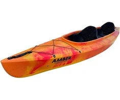 Dvivietė turistinė baidarė AMBER JOLLY DELUXE, 395 x 84 x 34 cm, 39 kg, HDPE, Geltona Oranžinė