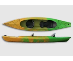 Dvivietė turistinė baidarė AMBER JOLLY, 395 x 84 x 34 cm, 37 kg, HDPE, Žalia Geltona