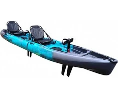 Dvivietė žvejybinė modulinė pedalinė baidarė AMBER GOBY 13.8, FLAP pedal, 420 x 78 x 32 cm, Juodas Teal, HDPE (Nemokamas pristatymas)