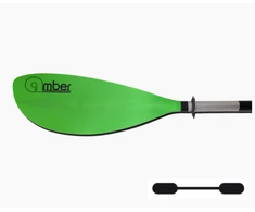 Irklas baidarei AMBER K-1, 225 cm, 0 laipsn., Asymmetric, Fixed shaft, PP/Dural, Žalia
