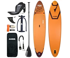 Pripučiamos irklentės komplektas AMBER FOX 12.4 WS su minkšta sėdyne, 376 x 87 x15 cm, iki 230 kg, 15 psi, DLX seat