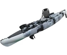 Vienvietė minama žvejybinė baidarė AMBER SALMO 12.0, PROP pedal, 365 x 89 x 33 cm, Urban Camo , HDPE