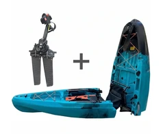 Vienvietė modulinė žvejybinė baidarė AMBER KORA 10.8, Flap pedal, 330 x 88 x 31 cm, Juodas Teal, HDPE (Nemokamas pristatymas)