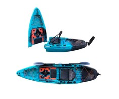 Vienvietė modulinė žvejybinė baidarė AMBER KORA 10.8, Flap pedal, 330 x 88 x 31 cm, Juodas Teal, HDPE (Nemokamas pristatymas)
