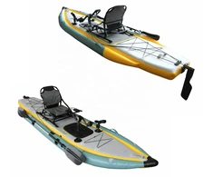 Vienvietė pripučiama minama baidarė AMBER I-Cruiser I, FLAP pedal, 360 x 100 x 20 cm, Urban Sunrise, Dropstich PVC