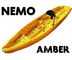 Vienvietė SIT-ON-TOP baidarė AMBER NEMO, 255 x 75 x 26 cm, Geltona, iki 110 kg