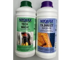 Komplektas Nikwax skalbiklis ir impregnavimo priemonė (TECH WASH 1 Ltr + TX. DIRECT WASH-IN 1 Ltr)