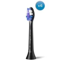 6 dalių šepetėlių galvučių pakuotė Philips Sonicare Sensitive HX6056/88, juodos spalvos