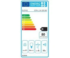 Gartraukis ELEYUS HOOD CCN L 14 150 60 IS Įmontuotas Inox 60 cm 340 m3/val.