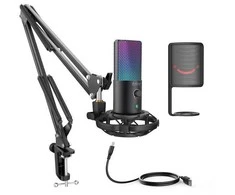 FIFINE T669 PRO3 laidinis mikrofonas su RGB apšvietimu ir stovu | USB