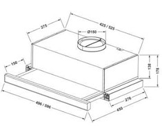 Gartraukis ELEYUS HOOD CCN L 14 150 60 WH Įmontuojamas Baltas 60 cm 340 m3/h