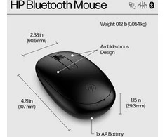 Hewlett Packard (HP) HP 245 Wireless Bluetooth Pelė – Juodas, Left handed