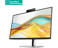 Hewlett Packard (HP) RENEW Sidabrinis HP 524pm Series 5 Pro FHD Conferencing Monitorius - 23.8" 1920x1080 FHD 350-nit 100Hz AG, IPS, USB-C(100W/15W)/HDMI/DP Daisy-Chain, 3x USB-A, speakers, webcam, RJ-45 LAN, height adjust/tilt/swivel/pivot, 1 metai (replaces E24m)