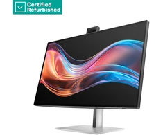 Hewlett Packard (HP) RENEW Sidabrinis HP 727pm Series 7 Pro 4K Conferencing Monitorius - 27" 3840x2160 UHD 400-nit 60Hz AG, IPS Juodas HDR 400, USB-C(100W/15W)/HDMI/DP Daisy-Chain, 5x USB-A, speakers, 5MP webcam, RJ-45 LAN, height adjustable/tilt/swivel/pivot, 1 metai