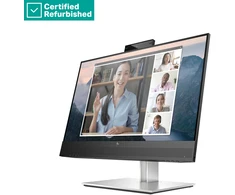 Hewlett Packard (HP) RENEW Sidabrinis HP E24mv G4 FHD Conferencing Monitorius - 23.8" 1920x1080 FHD 250-nit 60Hz AG, IPS, HDMI/VGA/DisplayPort, 4x USB-A, speakers, 5MP webcam, height adjustable/tilt/swivel/pivot, 1 metai