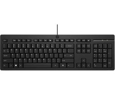Hewlett Packard (HP) HP 125 G2 Klaviatūra su USB jungtimi su laidu, Sanitizable, Copilot Key - Juodas - US ENG (BULK of 12 pcs)