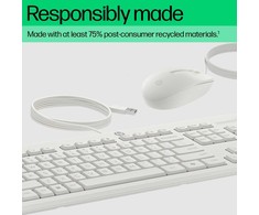 HP 225 G2 USB su laidu Pelė Klaviatūra Combo, Copilot Key - Cashmere Baltas - ESTONIAN