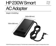 HP 230 W išmanusis kintamosios srovės adapteris ir nešiojamojo kompiuterio įkroviklis