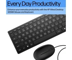HP 320MK USB su laidu Pelė Klaviatūra Combo, spill resistant – Juodas - US ENG