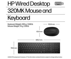 Hewlett Packard (HP) HP 320MK USB su laidu Pelė Klaviatūra Combo - Juodas - US/RUS