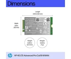 Šakotuvas HP 4G LTE modemas m.2 WWAN Cat 19 mobilusis plačiajuostis ryšys (suderinamas su WWAN palaikančiais „EliteBook 8 X - G1i G1a - 13 14 16“, „Flip“, „ZBook 8 X Fury - G1i G1a - 14 16 18“)