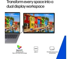 HP 514pn 5 serijos „Pro“ nešiojamasis monitorius – 14,36 colio, 2560 x 1600 WQXGA, 16:10, 75 Hz, 400 nitų AG, IPS, 2 USB-C, pakreipimo funkcija, 3 matmenys (pakeičia E14 G4)