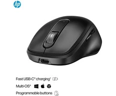 HP 515 Super Capacitor Belaidė pelė - Multi-Device, Dual-Mode, Ultra-Fast Rechargeable, Multi Surface, 4000 dpi – Juodas