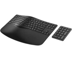 HP 965 Ergonomic Wireless Bluetooth Klaviatūra klaviatūra Combo, Sanitizable, Programmable, Split Zone išdėstymas w/Negative Tilt (adjustable) - Juodas - US ENG