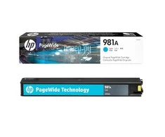 Hewlett Packard (HP) HP 981A žalsvai mėlyna originali kasetė „PageWide“ (6 000 puslapių)