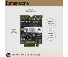 HP Intel XMM 7560 R+ LTE Advanced PRO m.2 4G WWAN Cat 16 mobilusis plačiajuostis korinis modemas (EliteBook 840 G10, x360 830 G10, ProBook 640 G10, 450 G10, ZBook 16 G10)