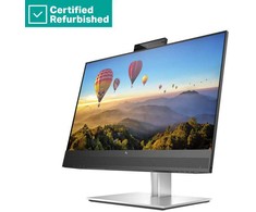 Hewlett Packard (HP) RENEW Sidabrinis HP E24m G4 FHD Conferencing Monitorius - 23.8" 1920x1080 FHD 300-nit 75Hz AG, IPS, USB-C(65W)/HDMI/DisplayPort Daisy-Chain, 4x USB-A, speakers, 5MP webcam, RJ-45 LAN, height adjustable/tilt/swivel/pivot, 1 metai (Atnaujinta)