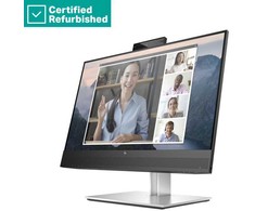 Hewlett Packard (HP) RENEW Sidabrinis HP E24mv G4 FHD Conferencing Monitorius - 23.8" 1920x1080 FHD 250-nit 60Hz AG, IPS, HDMI/VGA/DisplayPort, 4x USB-A, speakers, 5MP webcam, height adjustable/tilt/swivel/pivot, 1 metai (Atnaujinta)