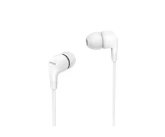 Į ausį įdedamos laidinės ausinės Philips TAE1105, Baltos