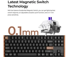 Keychron K8 HE Wireless (K8H-F1) - US išdėstymas - Gateron Magnetic Nebula - Carbon Juodas (Juoda) Magnetinė Belaidė Žaidimų Klaviatūra