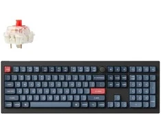 Keychron V6 Max Wireless (V6M-D1) - US išdėstymas - Hot-Swappable Gateron Jupiter Raudona Switches - Carbon Juodas (Juoda) Mechaninė Belaidė Žaidimų Klaviatūra