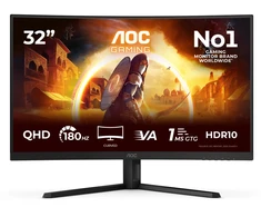 Monitorius AOC G4 CQ32G4VE, 80 cm (31.5"), 2560 x 1440 pikselių, Quad HD, LCD, 1 ms, Juodas, Pilkas