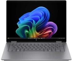HP OmniBook X Flip AI 14-fk0009nn - Ryzen AI 5 340, 16GB, 512GB SSD, 14 2K 400-nit Touch, 5MP IR cam, US backlit klaviatūra, 59Wh, Meteor sidabrinis, Win 11 Home, 1 metai