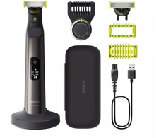 „Philips OneBlade Pro“ veidui ir kūnui QP6652/61, 20 ilgio tikslios šukos, naudojimas šlapiai ir sausai, LED skaitmeninis ekranas (Pažeista pakuotė)