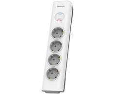 „Philips“ viršįtampio apsauga SPN7040WA/58, 4 lizdai, 2 m maitinimo laidas, 600 džaulių apsauga nuo viršįtampių