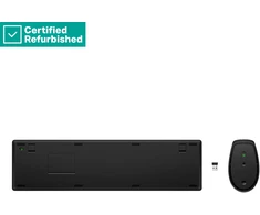 Hewlett Packard (HP) RENEW GOLD HP 655 Wireless Pelė Klaviatūra Combo, spill resistant - Juodas - US ENG (Atnaujinta)
