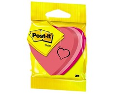 Lipnūs lapeliai 3M, Post-it, Širdelė, 76x76mm, rausvi (1x225) 0717-031