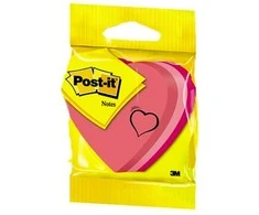 Lipnūs lapeliai 3M, Post-it, Širdelė, 76x76mm, rausvi (1x225) 0717-031