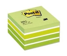 3M Lipnūs lapeliai Post-it Akvarelė kubas, 76 x 76 mm, 450 lapelių, įvairios spalvos