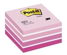 3M Lipnūs lapeliai POST-IT Akvarelė kubas, 76 x 76 mm, 450 lapelių, rožinės ir baltos spalvos derinys